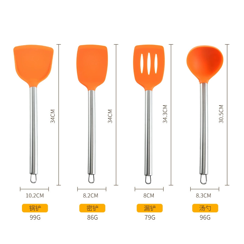 Silicone kitchenware stainless steel, set, 7 pieces