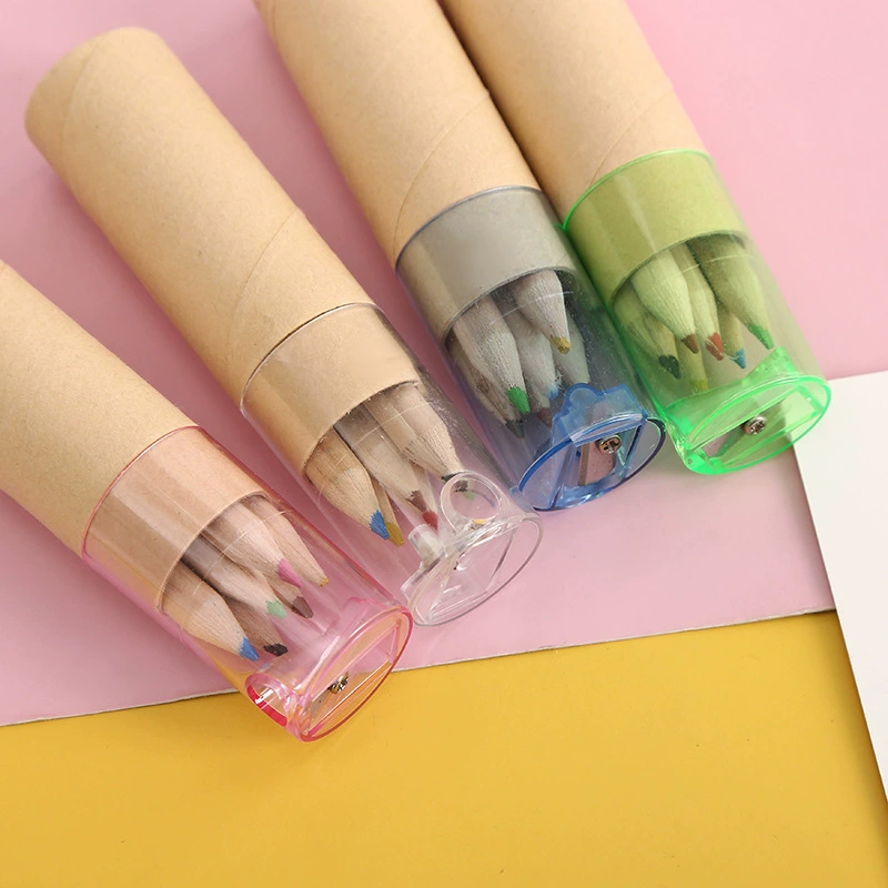 Цветной карандаш для рисования ученика 12 цветов 6 Цветной картридж для крафт-бумаги в штучной упаковке Основной цвет Детский карандаш Цветной свинец Настройка