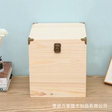松木包角木箱正方形儲物箱收納木箱子木質方木盒子大號茶葉木盒