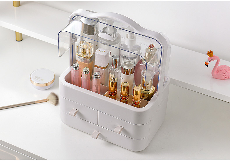 可翻盖防尘化妆品收纳盒