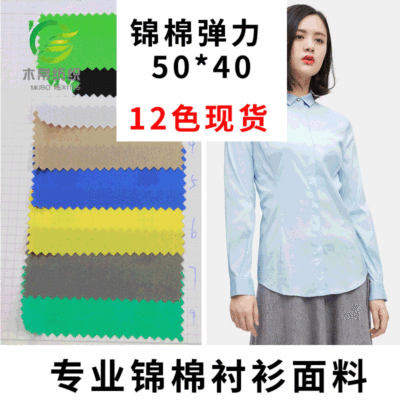 Order Produce goods in stock 2021 Spring and summer fashion new pattern Nylon Elastic force Poplin shirt Fabric