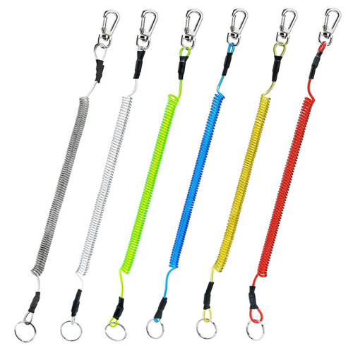 Steel wire spring rope keychain tpu elastic rope key lanyard fishing lost rope Guangdong factory direct sales
