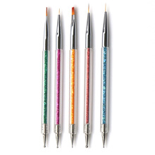 厂家直供跨境热销批发双头点钻拉线笔亮片装5支套装彩绘笔