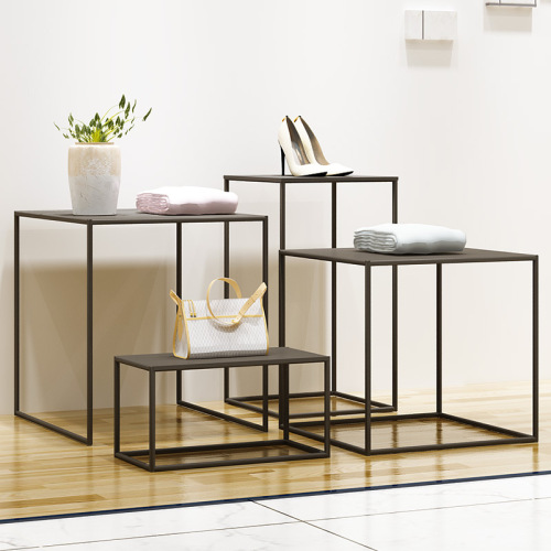 Clothing store high and low flow counter, shopping mall shoe and bag display stand, showcase, island table, flower shop, wrought iron fashionable display rack