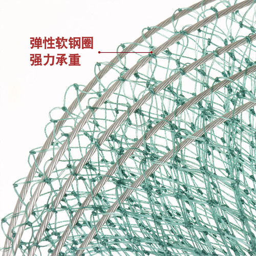 Multi-ring fish protection stainless steel ring folding rubberized fish protection positioning black pit fishing net bag fishing gear fishing fishing net bag fish basket