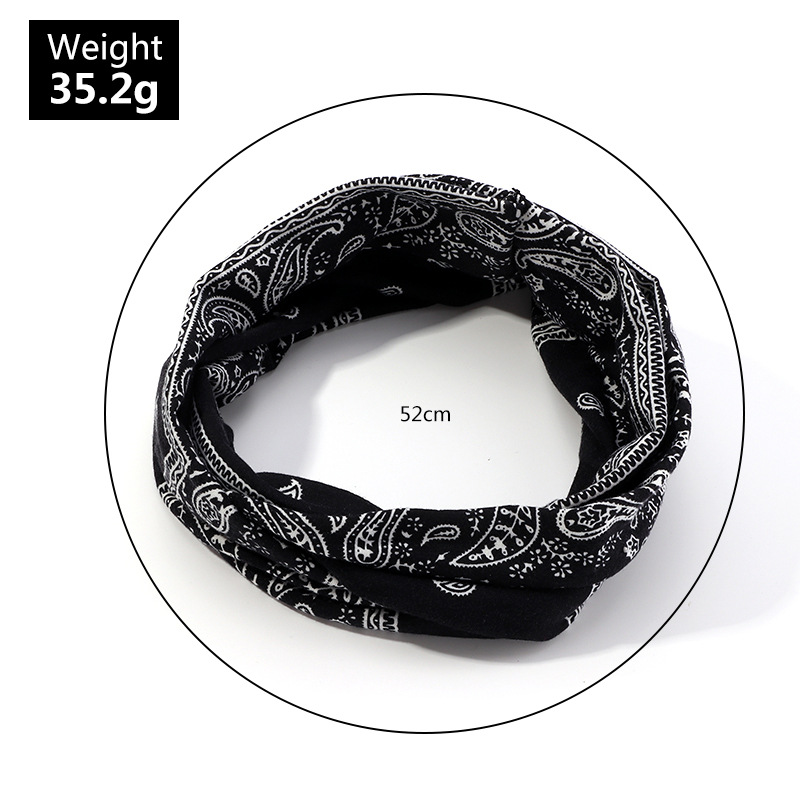 Fashion Simple Cross Chic Wide Brim Sweet Retro Printing Headdress Fresh Hair Accessories Wholesale display picture 12