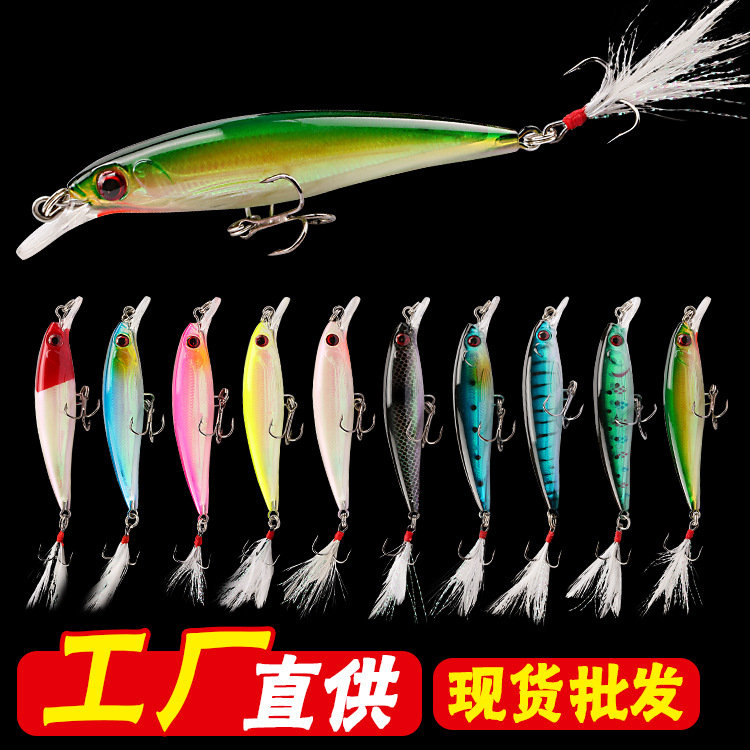 Shallow Diving Minnow Lures Hard Plastic Baits Bass Trout Fresh Water Fishing Lure