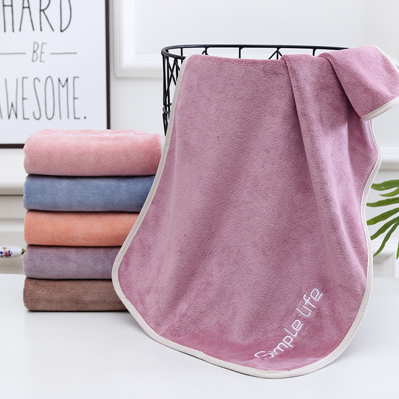 Youth pie towel thickened 400g microfiber logo soft gift couple wrap edge towel Youth pie towel thickened 400g microfiber logo soft gift couple wrap edge towel