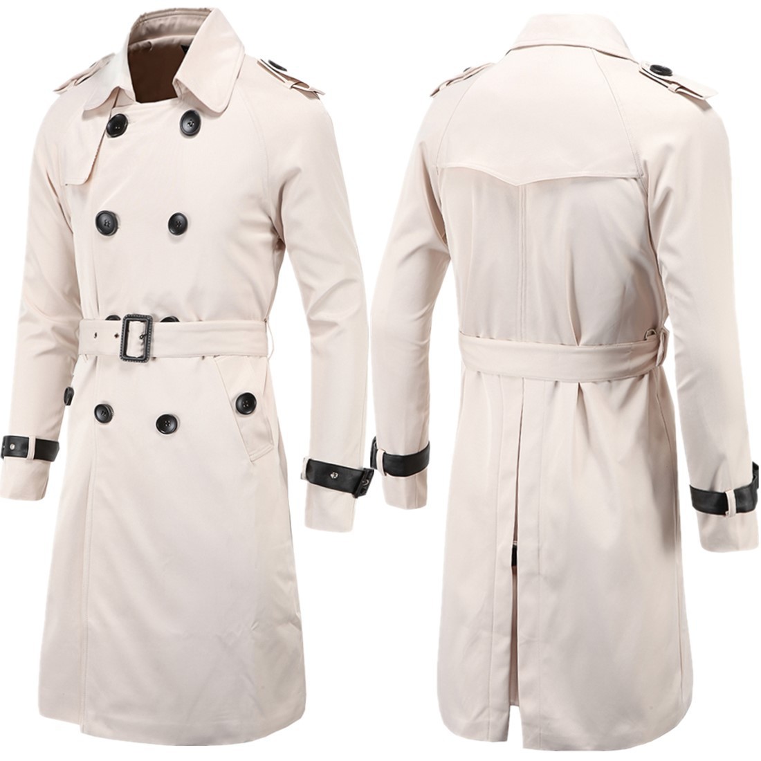 Ropa de hombre de moda 2020 boutique de primavera europea y americana larga delgada gabardina de doble botonadura abrigo de hombre D019
