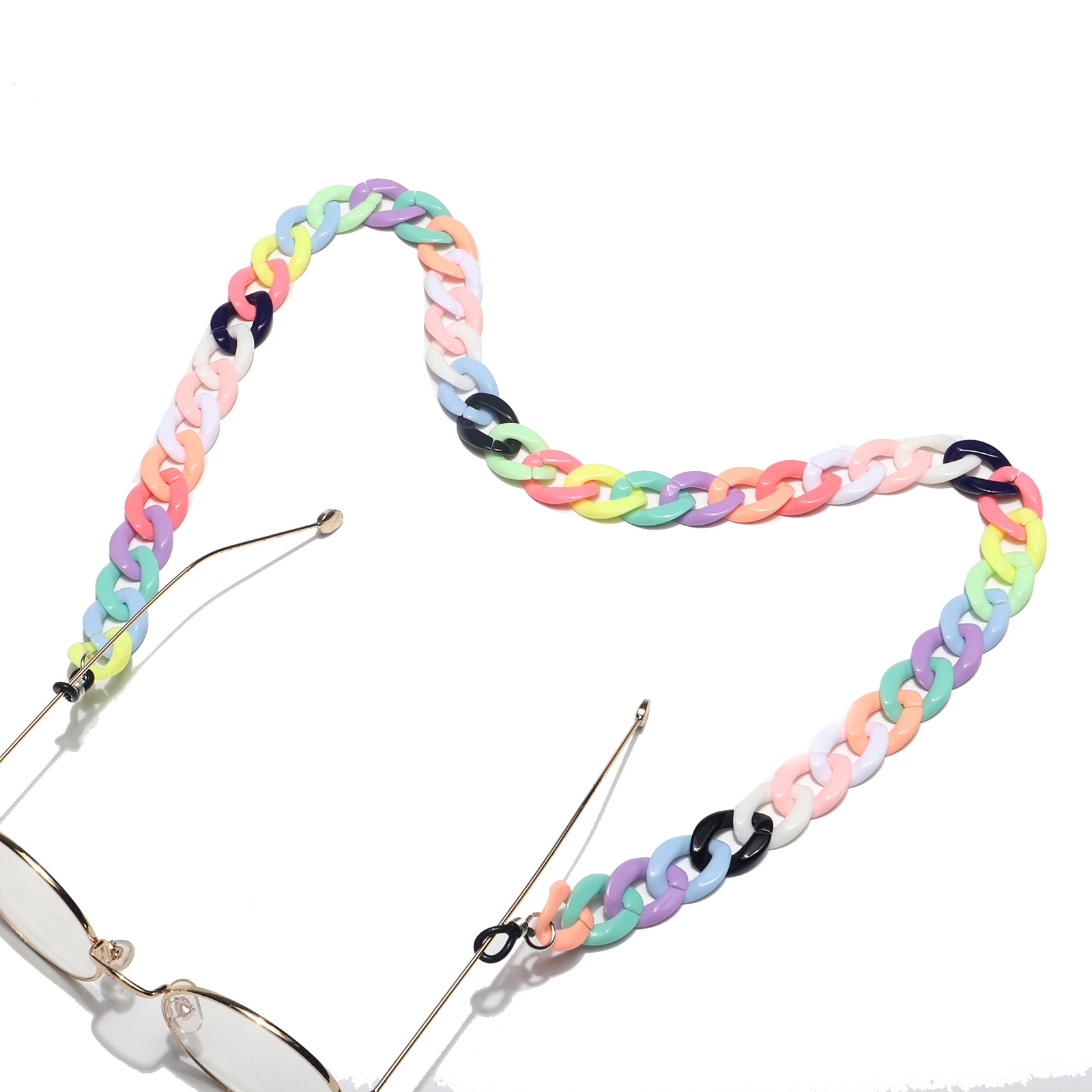 Masque Acrylique Corde Lunettes Chaîne Multicolore Forme Concave Lunettes Corde En Gros Nihaojewelry display picture 14