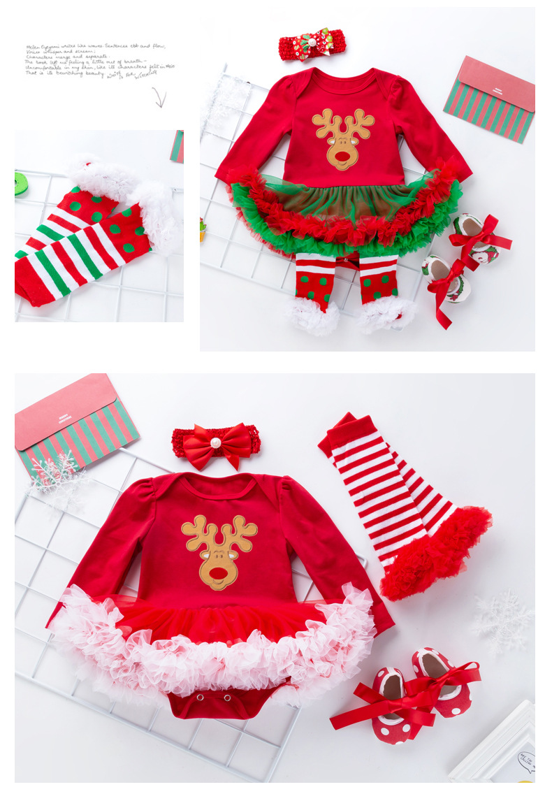 Christmas Fashion Cartoon Cotton Baby Rompers display picture 4