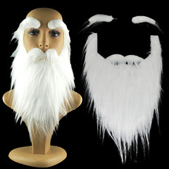 Holiday dance party performance props Santa Claus beard white whiskers white eyebrows fake beard