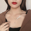 Asymmetrical universal necklace from pearl, chain for key bag , Japanese and Korean