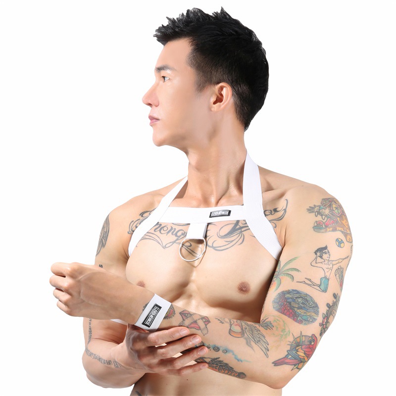 跨境男士性感胸带纯色肌肉派对情趣内衣夜店表演服束缚带欧美肩带-阿里巴巴