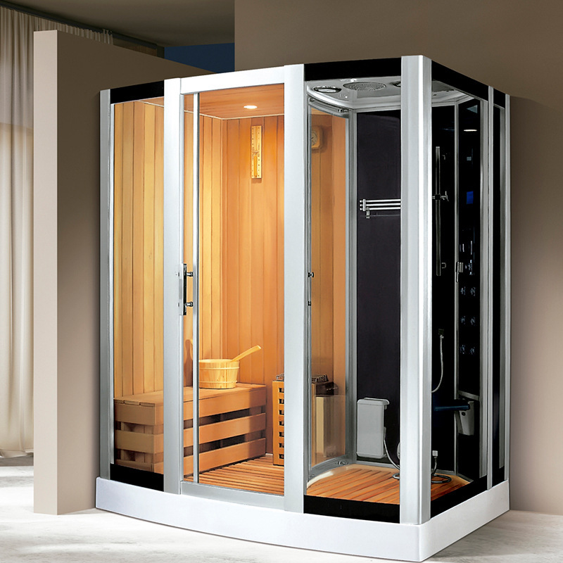 Multifunctional wet and dry steam room home hotel rectangular glass steam room sauna integrated shower bathroom Multifunctional wet and dry steam room home hotel rectangular glass steam room sauna integrated shower bathroom