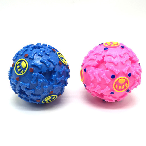 Pet food leaking ball/strange barking ball educational toy cat teddy dog ​​sounding toy large, medium and small sound ball