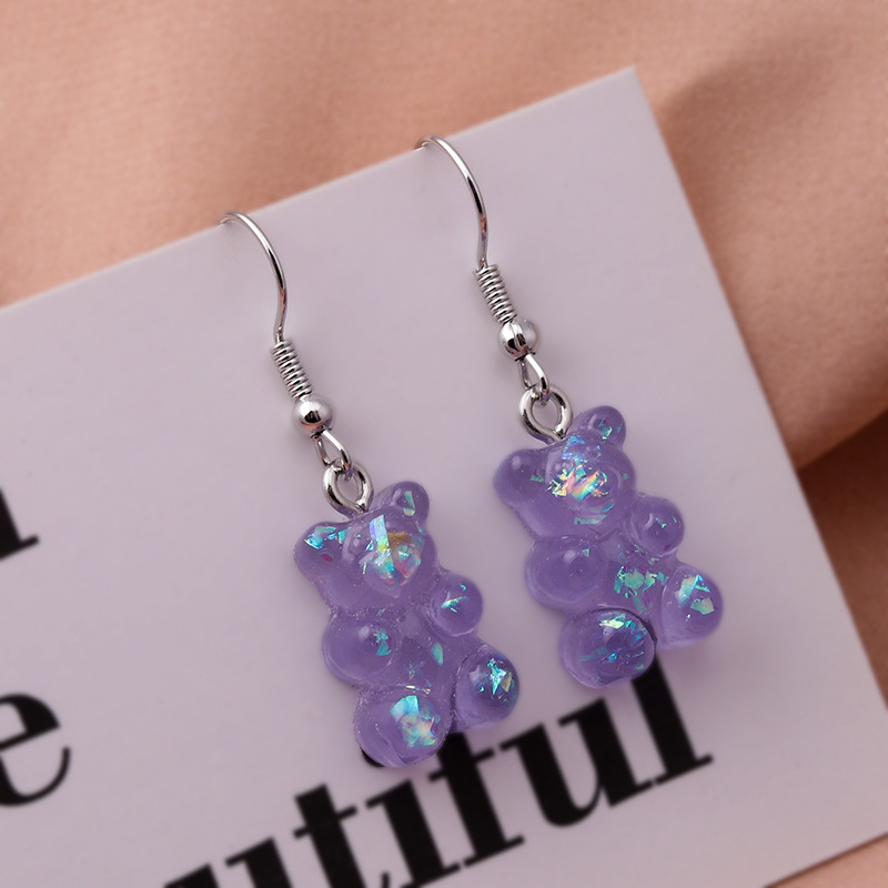 Fashion Bear Alloy Resin Epoxy Womenu0027S Drop Earrings 1 Pair