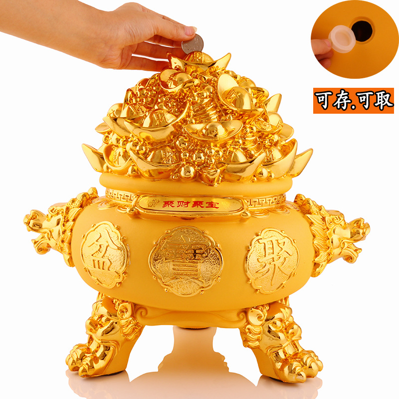 Factory wholesale cornucopia ornaments Piggy Bank wine rack home living room decorations opening ingot ornaments gifts