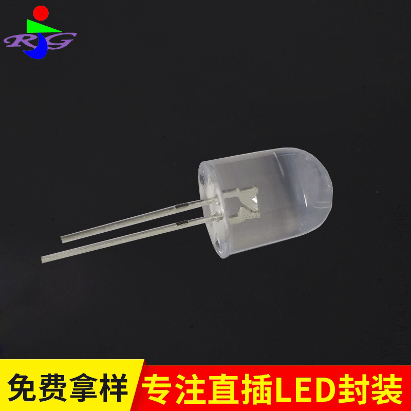 LED灯珠 F10圆头无边白光 发光二极管插件 厂家定制