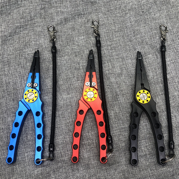 1跨境款多功能路亚钳 铝合金开环摘钩钓鱼钳 钓鱼工具渔具用品