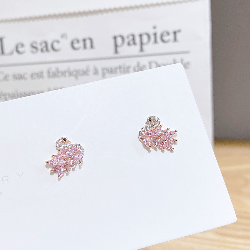 Fashion Animal Copper Plating Zircon Ear Studs 3 Pairs display picture 5