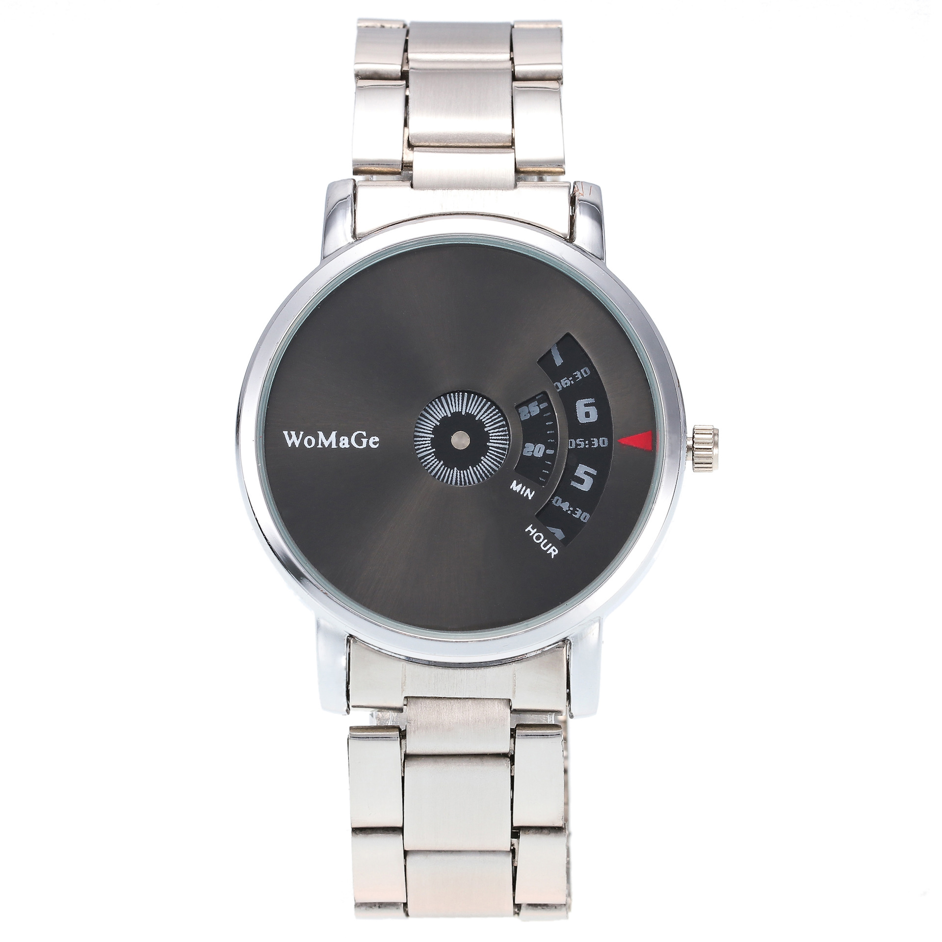 Fashion Turntable Alloy Quartz Steel Band Watch Silver Steel Band  Couple Watch Wholesale display picture 4