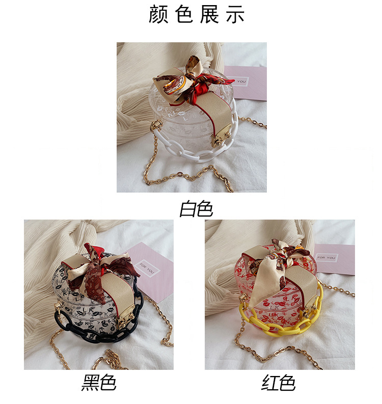 New Retro Transparent Small Round Bag Fashion All-match Messenger Bag Wholesale display picture 21