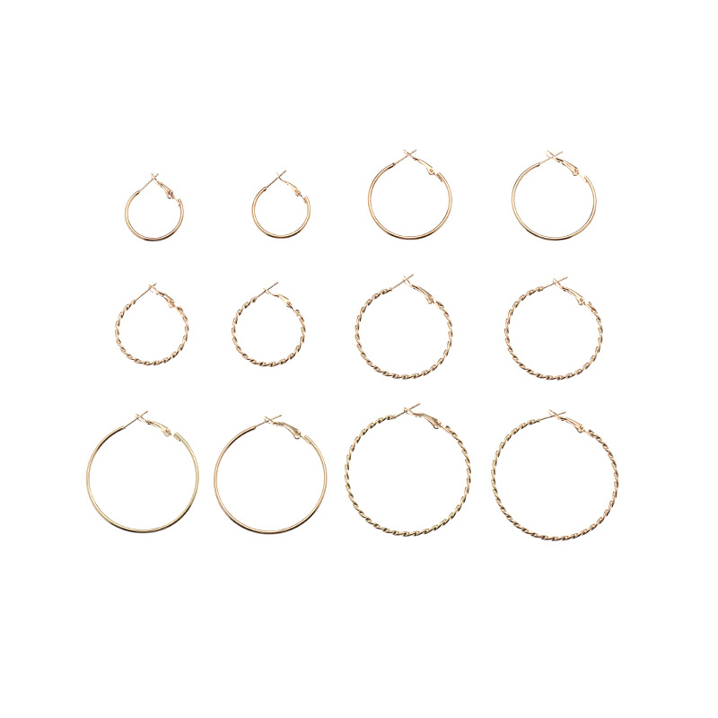 Fashion Geometric Circle Earrings Wild Metal C-shaped Earrings Wholesale display picture 7