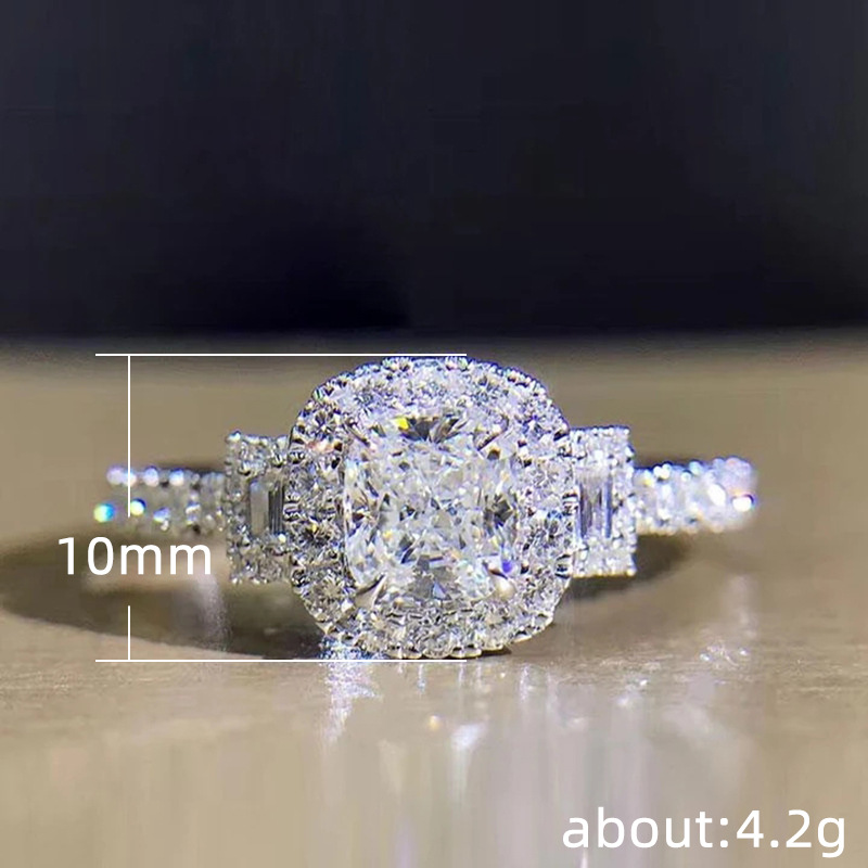 10g Weight Zircon Inlay Material Rings Classification Fashion Geometric Copper Inlay Zircon Rings
