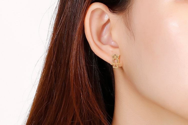 Womenu0027s Creative Hollow Owl Necklace Stainless Steel Earrings Necklace Set AliExpress Foreign Tr