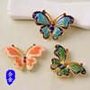 Exquisite small butterfly drip oil imitation blue scenery and blue alloy accessories DIY ancient style hair buns, crown handmade materials