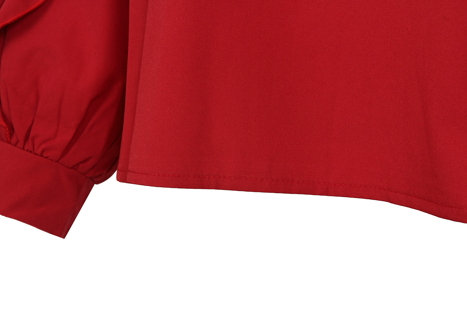 bow long-sleeved ruffled chiffon shirt NSMY24584