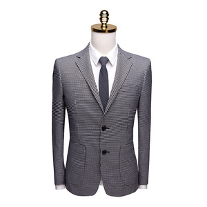 Fashionable Plaid boutique men’s suit business casual suit two piece vest