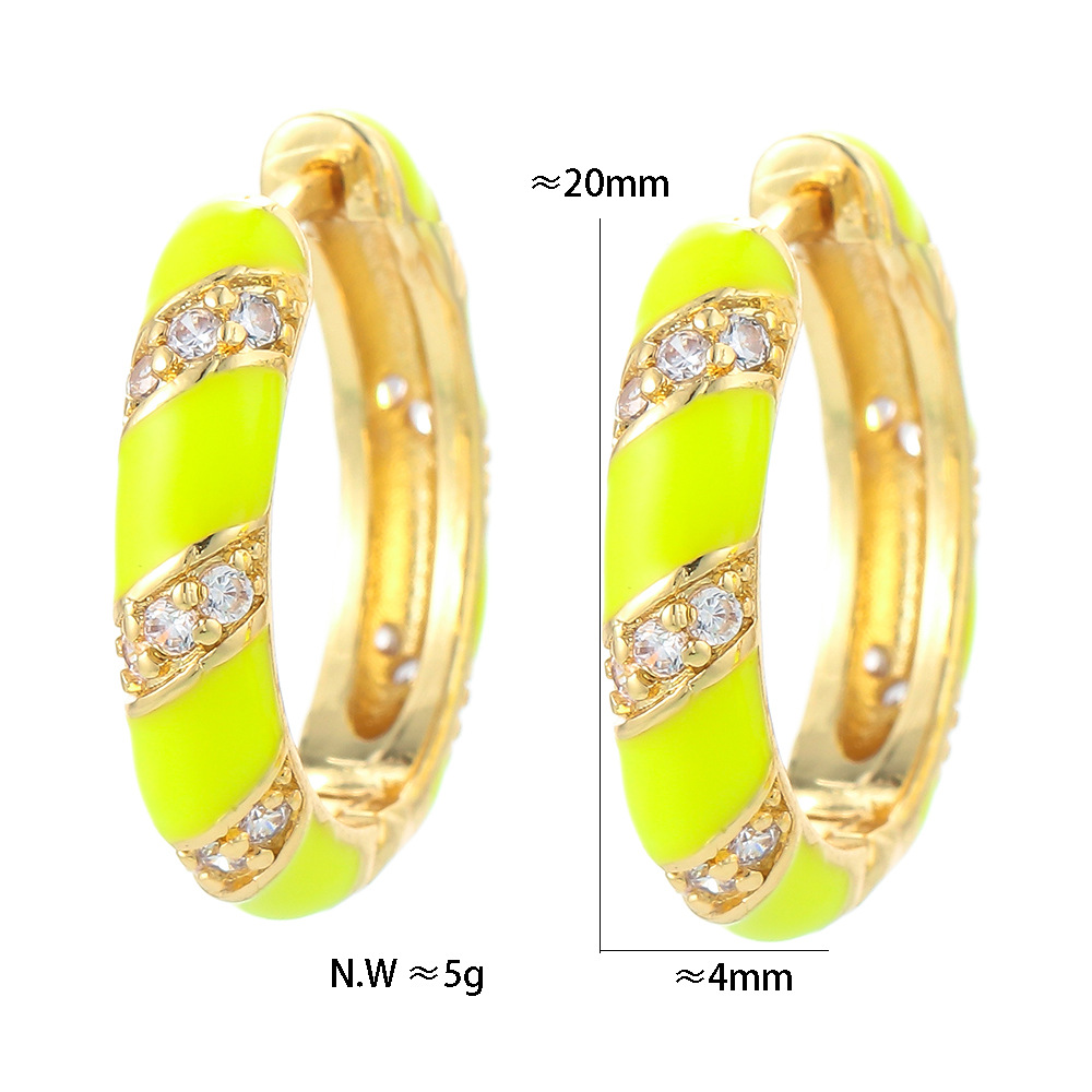 Korean Circle Dripping Oil Earrings Wholesale display picture 3