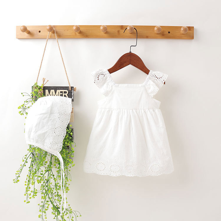 夏款ins 欧美速卖通女童宝宝婴儿百日服绣花花边纯