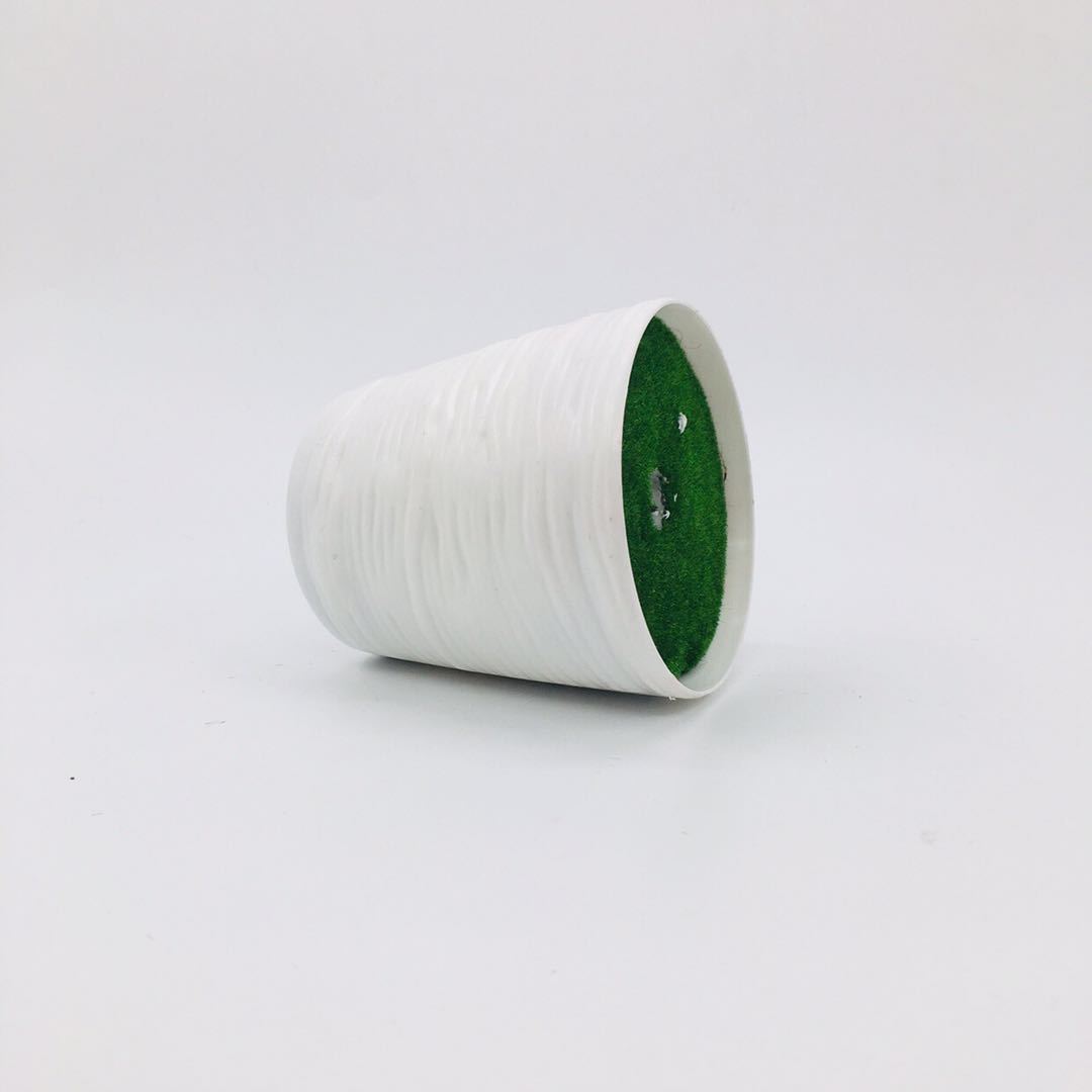 The manufacturer supplies green plant simulation flowerpots with faux bark patterns, plastic weighted flowerpots with foam detail image 3