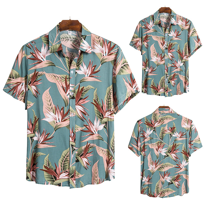Comercio exterior del sitio web transfronterizo de eBay Dunhuang 2023 camisa floral de manga corta casual de verano para hombres camisa CS116