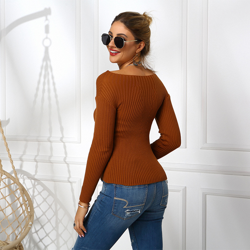 thin mid-neck slim knitted bottoming shirt  NSCX8111