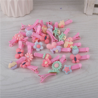 children Hairdressing girl Cartoon Plastic resin Hairpin baby BB Wholesale in bulk