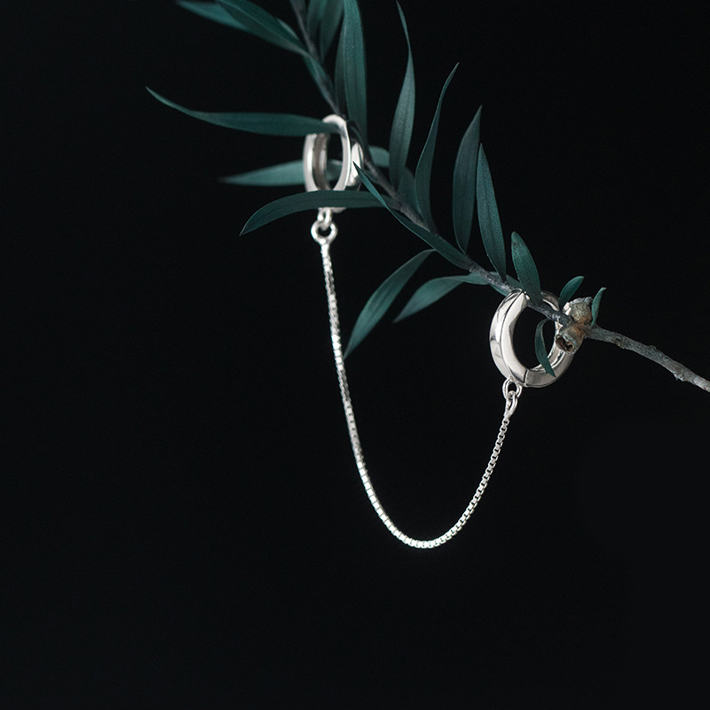 Eloch s925 botón de orejas de plata para mujeres coreanas frescas y simples paisaje agujeros de orejas temperamento de orejas G7420