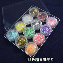 Mixed glitter sequins gold and silver copper foil tweezers scoop tool kit DIY crystal glue color filling decoration