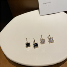 韓國東大門代購同款耳環 個性甜美時尚簡約方型耳鈎 2023新款飾品