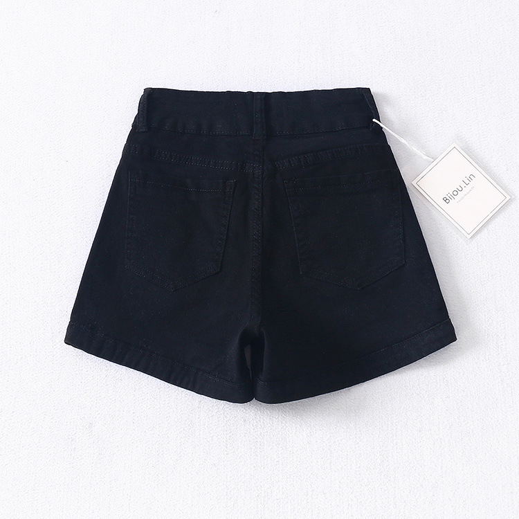 pantalones cortos de mezclilla de color de cintura alta NSAC14459