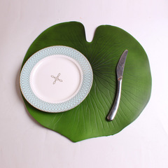 歐式仿真植物荷葉裝飾餐墊EVA餐桌墊ins風防水防油隔熱墊跨境批發