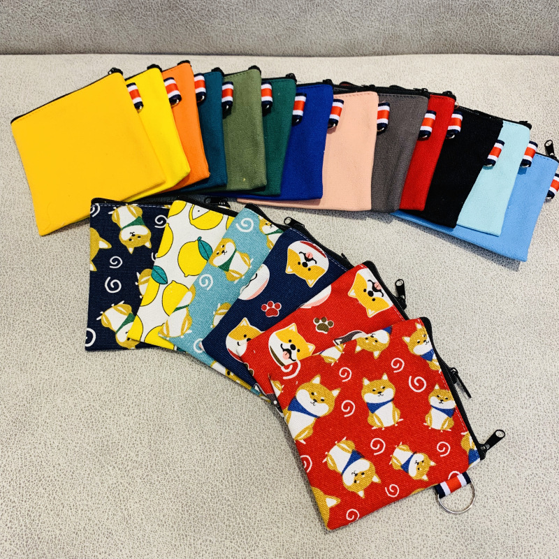 Cartoon Coin Purse Creative Mini Cute Key Bag Card Bag Fabric Canvas Storage Bag Japanese Zipper Bag