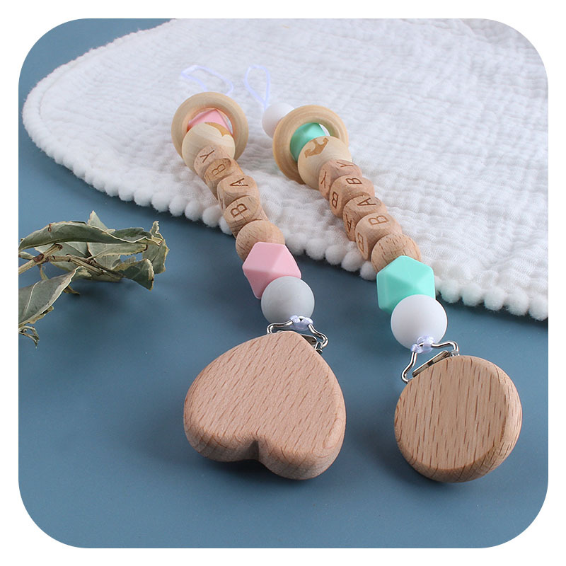 Bebé haya animal chupete clip juguete mordedor estrella de cinco puntas cuentas de silicona chupete cadena AliExpress Amazon Venta caliente