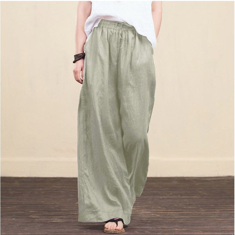 Comfort Function Loose Version Solid Color Pattern Women's Daily Casual Solid Color Full Length Wide Leg Pants