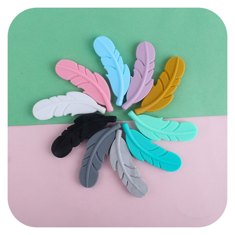 Bebé suministros de plumas de silicona perlas sueltas bebé molar pulsera pezón cadena anti-caída de la cadena DIY accesorios de la joyería