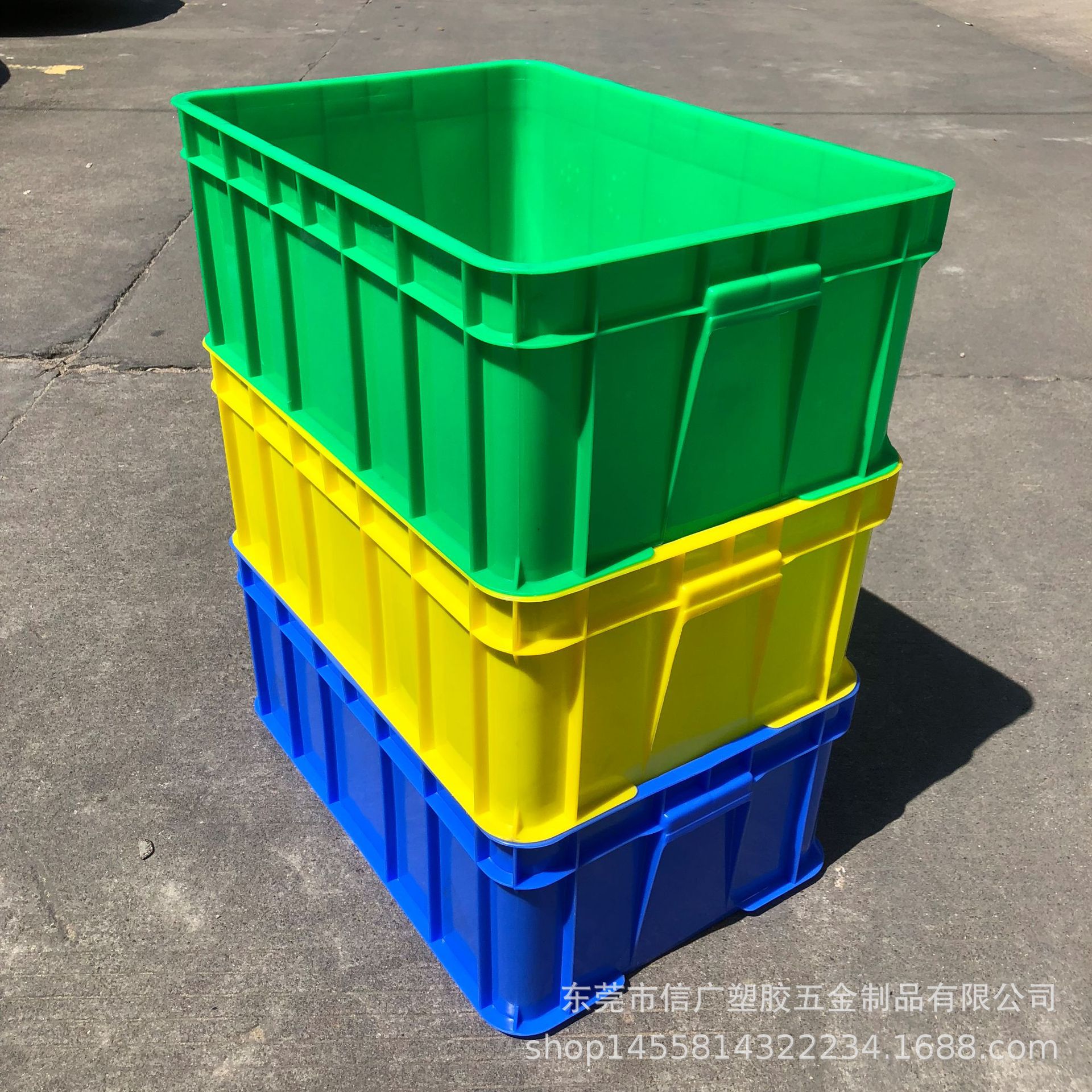 五金电子厂耐腐蚀塑胶周转箱 全新料注塑收纳箱 耐摔压塑料周转箱