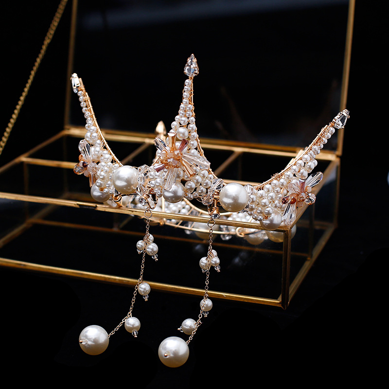 High-end golden sophisticated hair accessory for bride handmade…